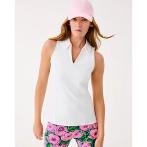 LILLY PULITZER UPF 50+ Luxletic Martina Polo Resort White XL